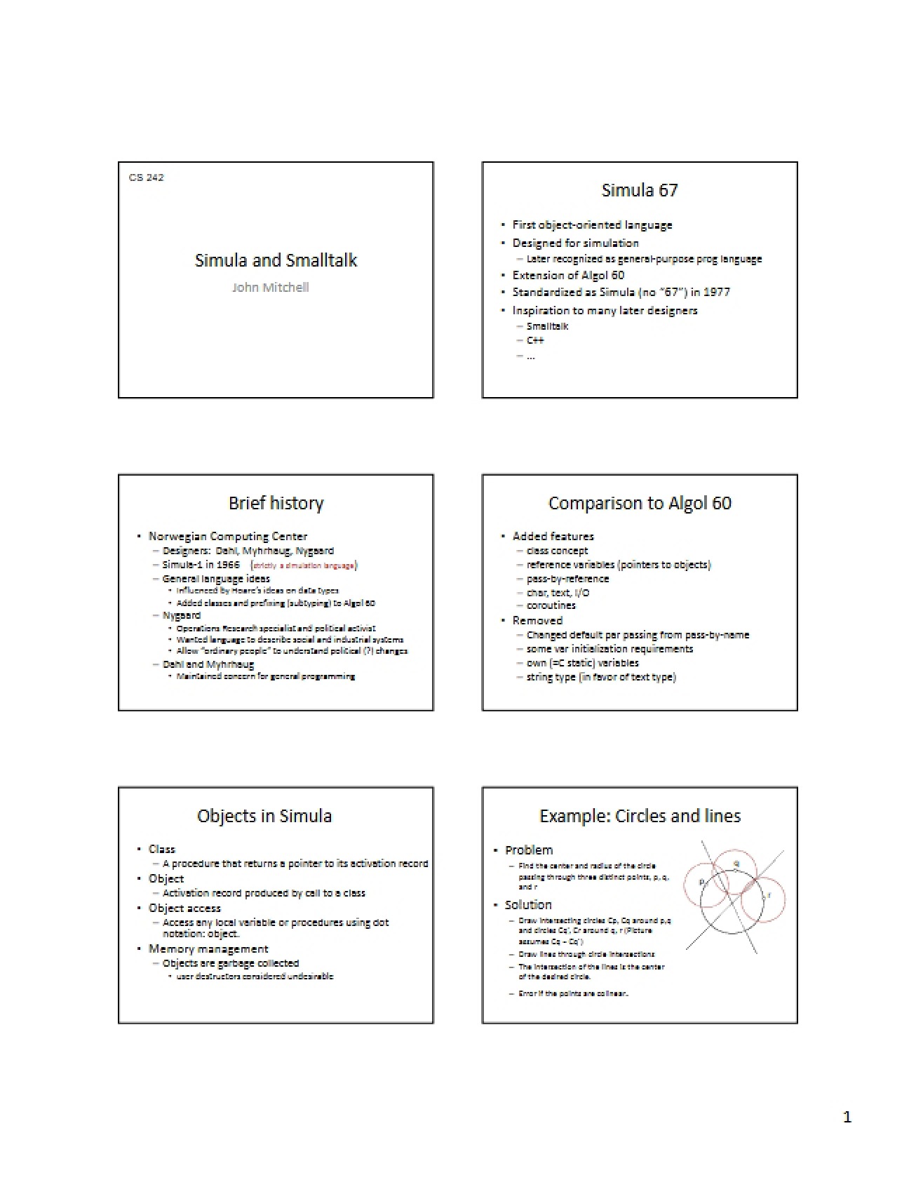 Programming Languages Lecture Notes (Set 7)