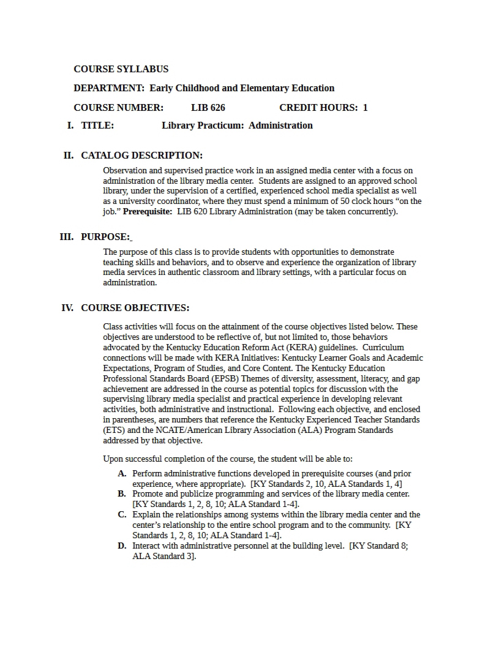 Syllabus - 3 Pages