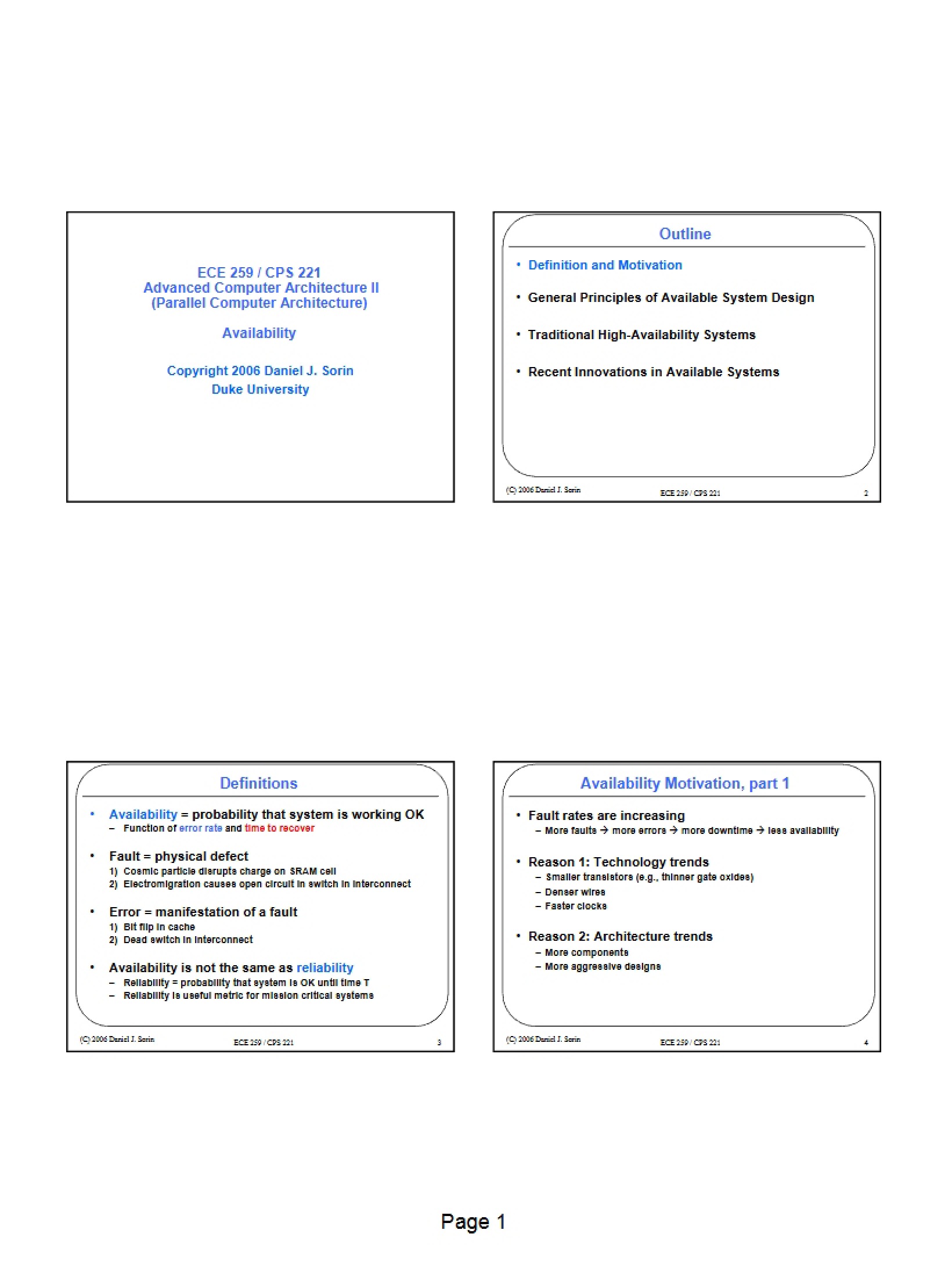 System Availability