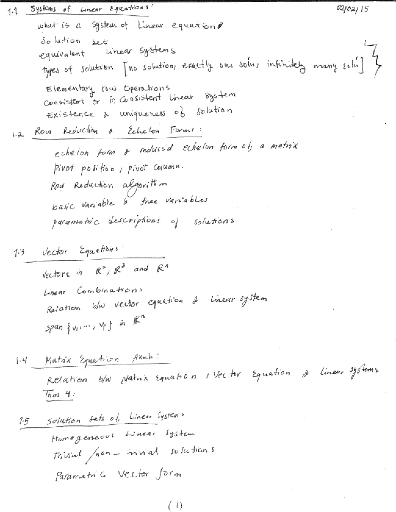 Class Notes for Linear Algebra