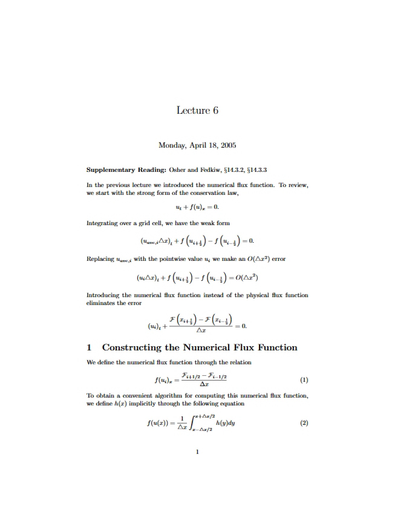 CS 237C Lecture Notes (Set 2)