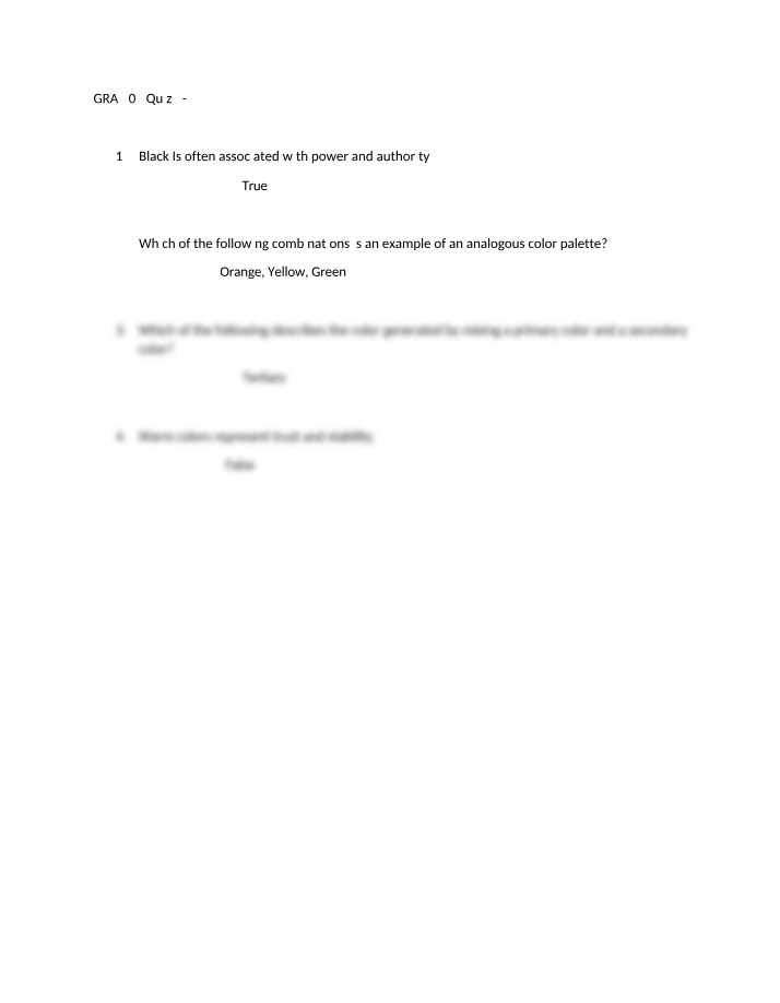Quiz 3-3 for GRA 205