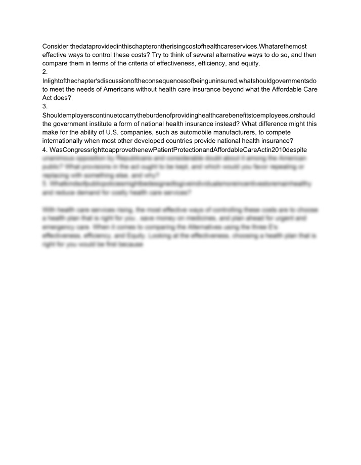 Controlling Rising Health Care Costs
