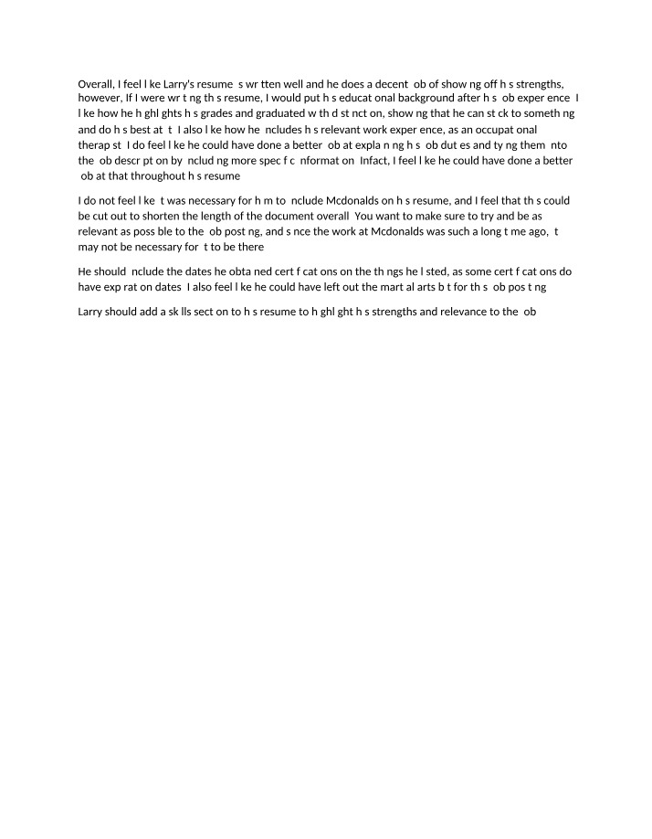 Resume Crafting for Strengths and Relevance