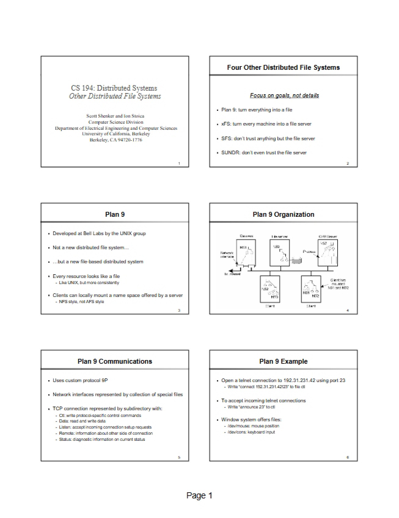 Alternative Distributed File Systems