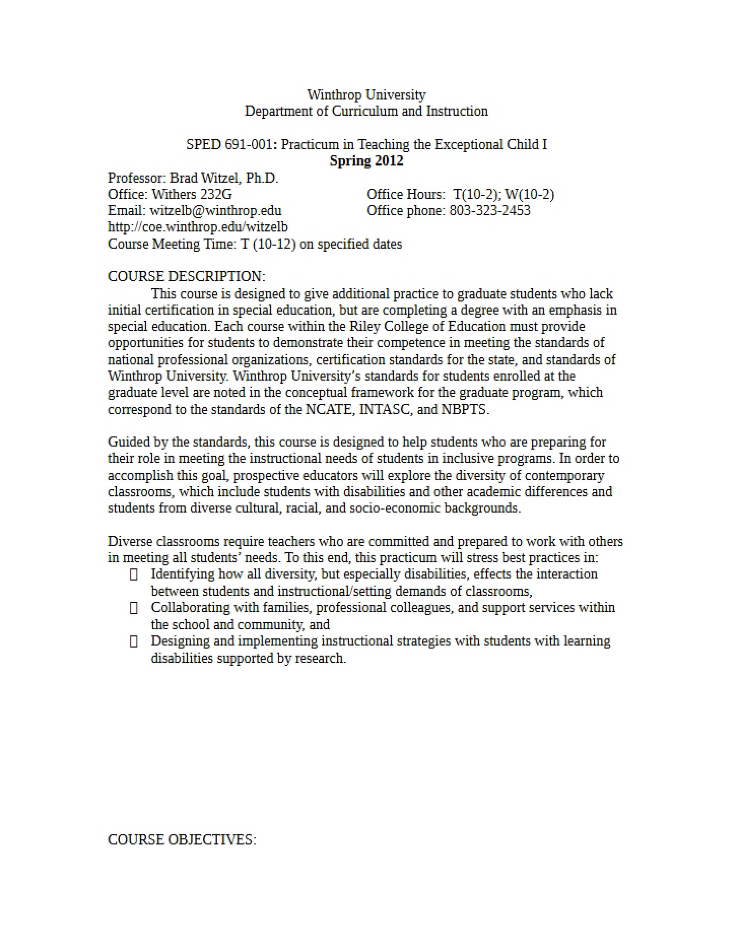 Course Syllabus