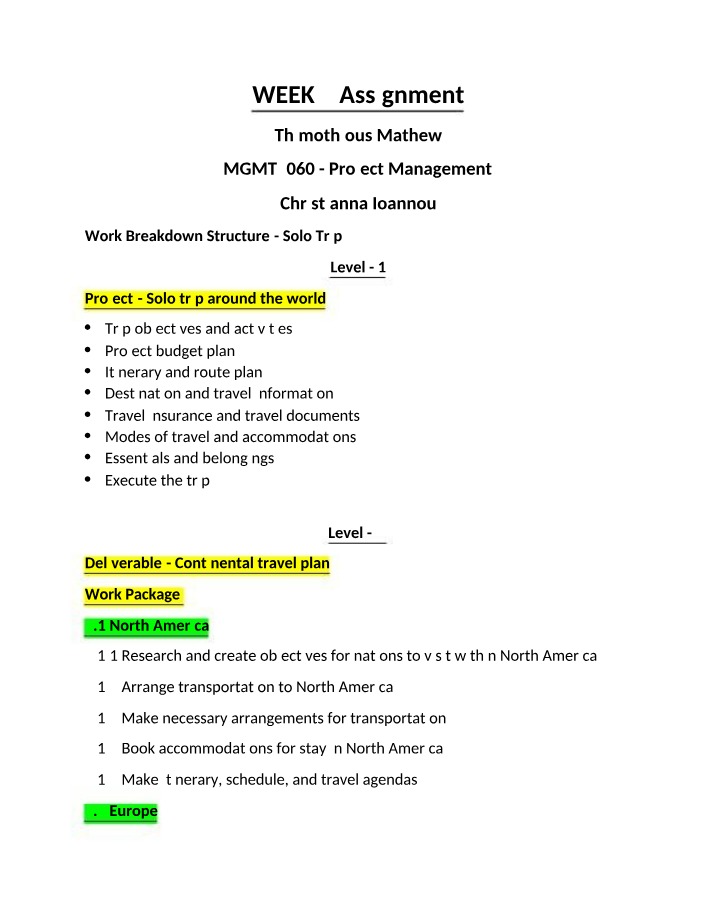 Assignment for Week 3