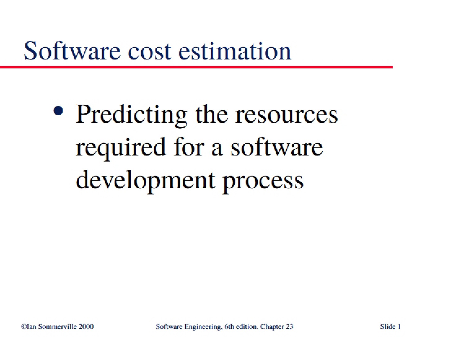 Estimating Costs of Software