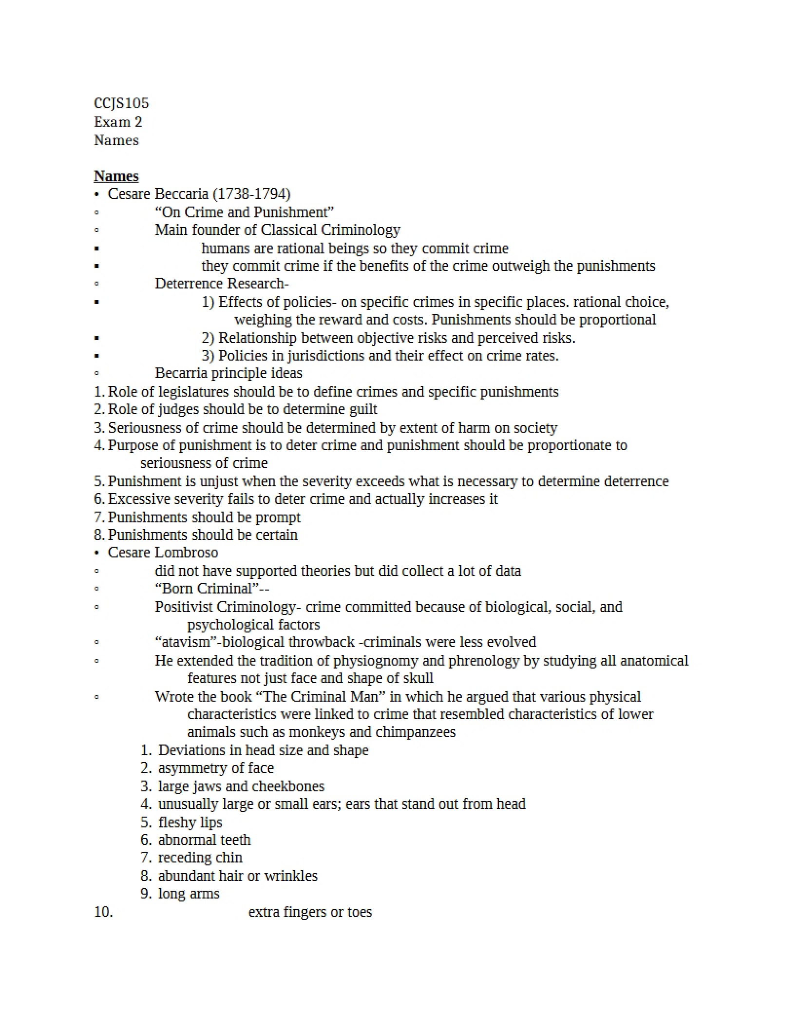 Second Major Evaluation in Criminology