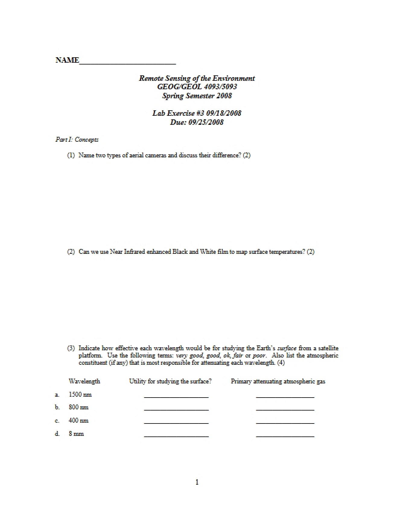 Laboratory Exercise Number Three (Third Instance)