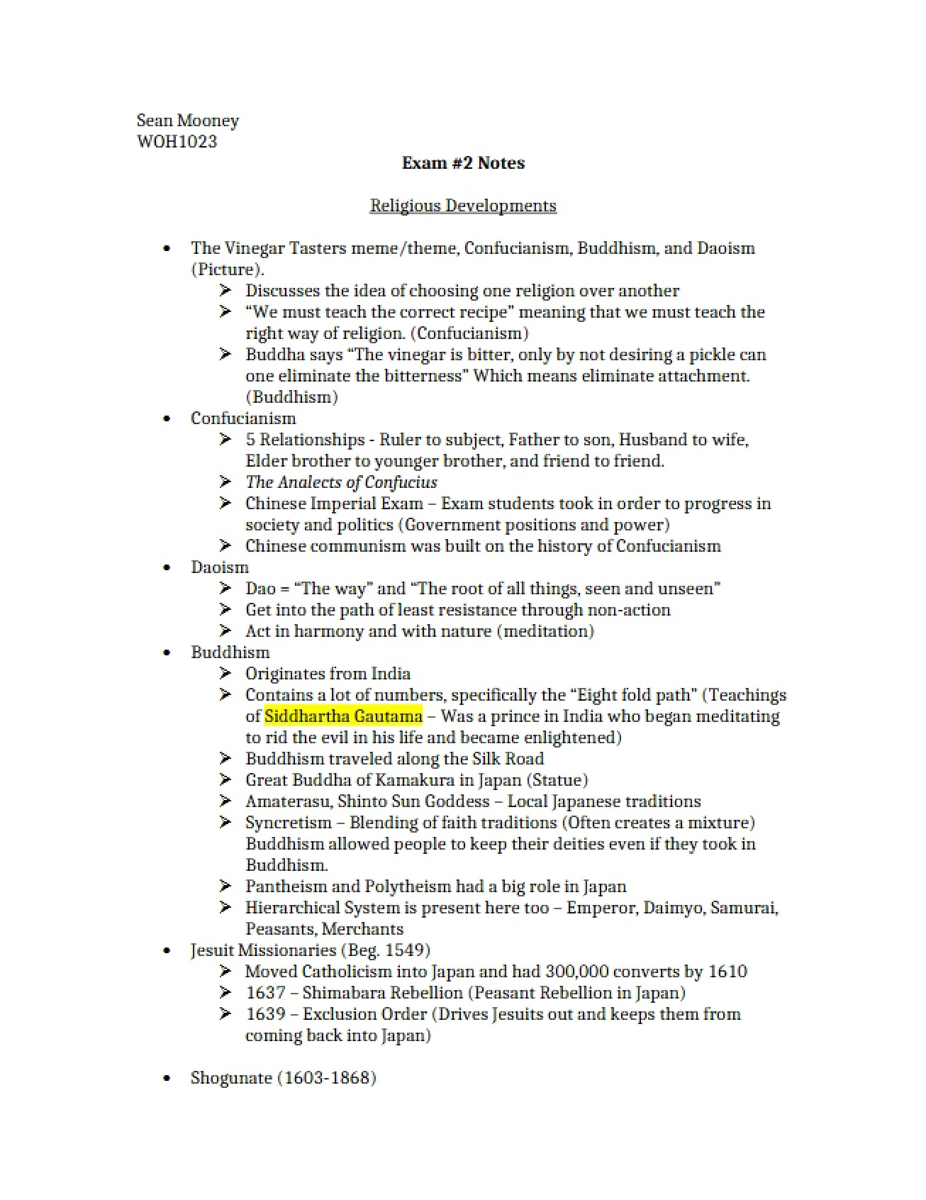 Developments in Religion