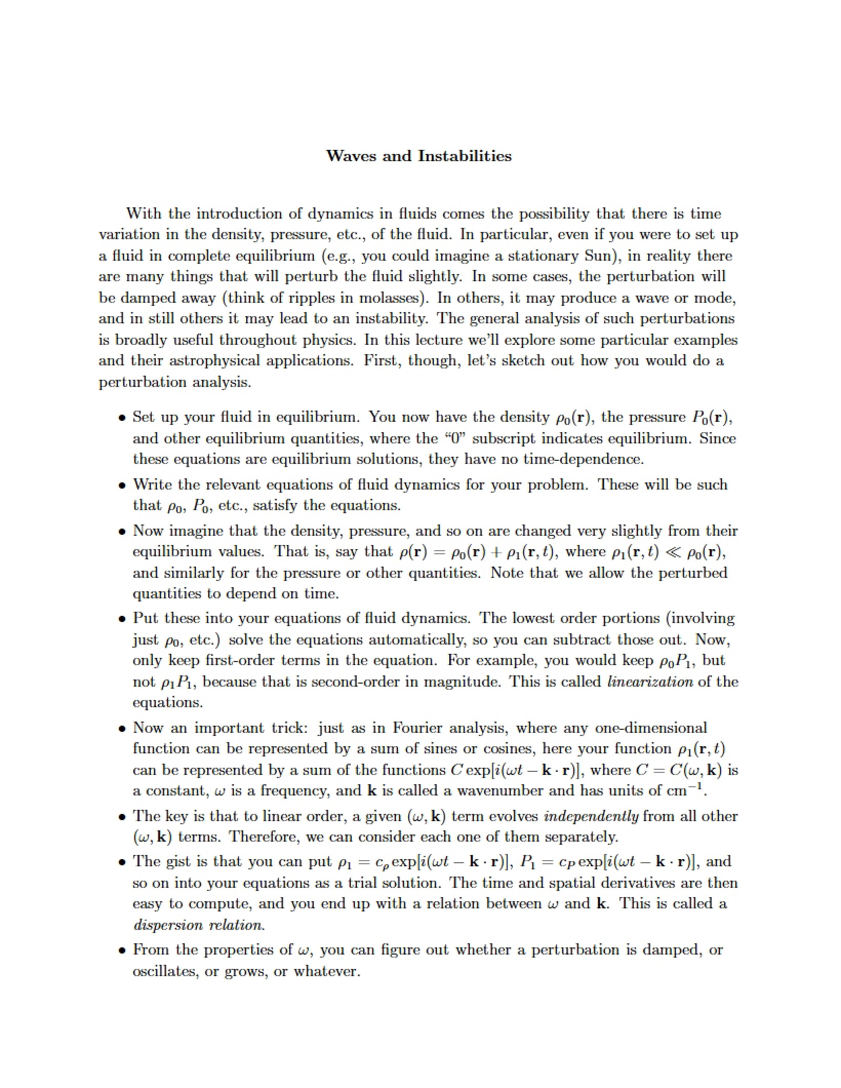 Instabilities and Waves