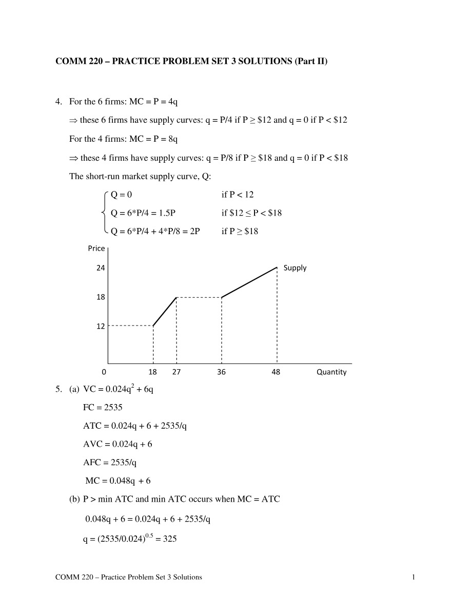 Solutions for Practice Problem Set 3