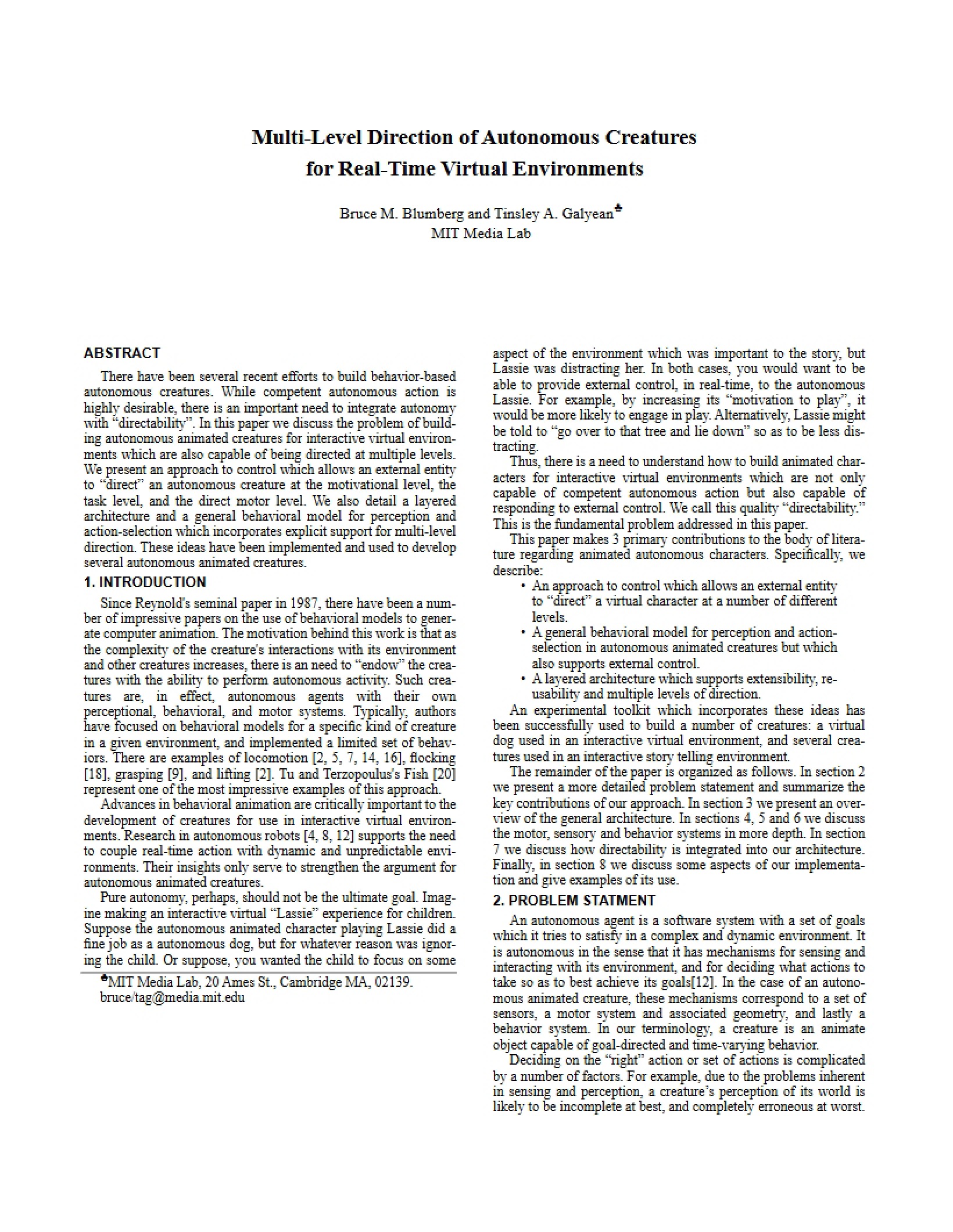 Virtual Environments in Real-Time