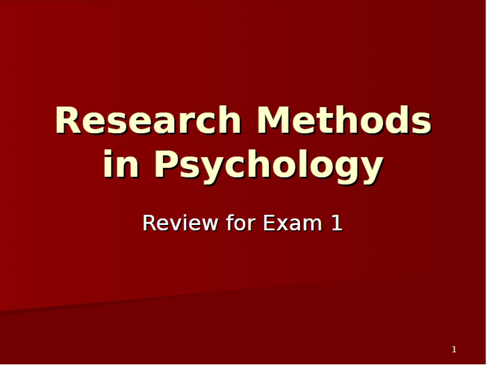First Exam Review