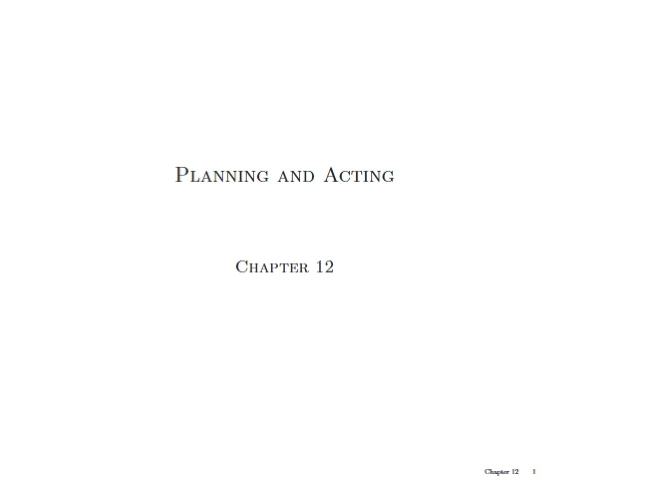 Acting and Planning