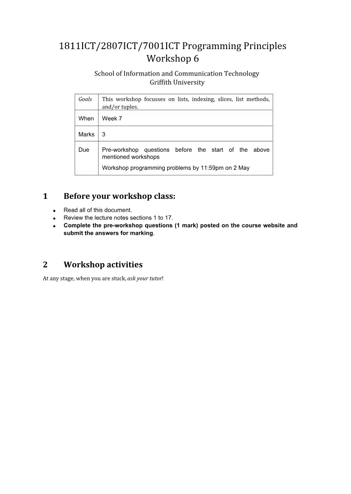 Programming Principles Workshop 6