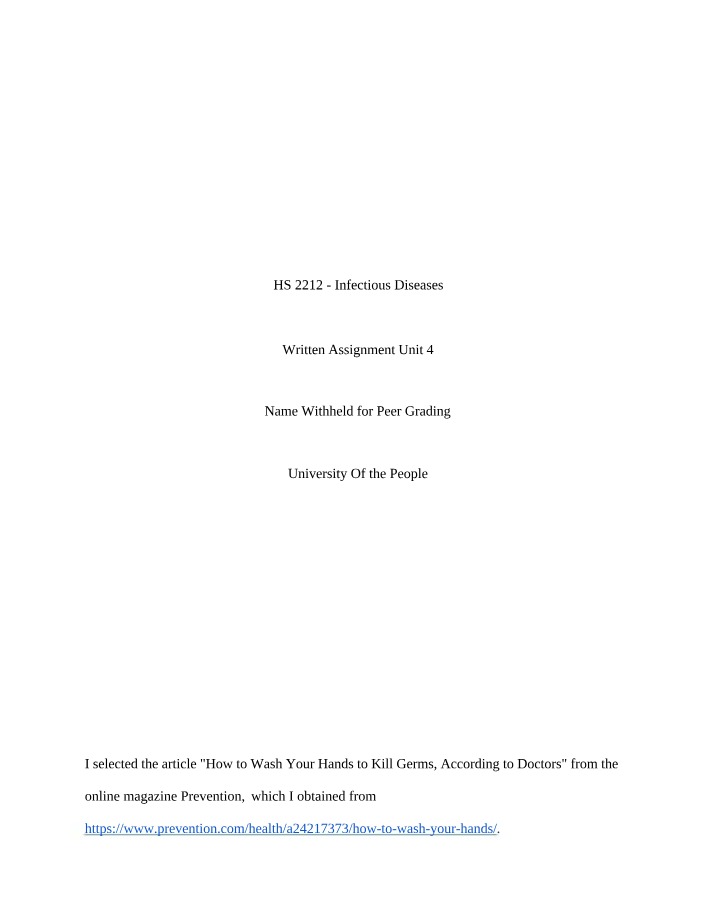 Written Assignment Unit 4 First Draft