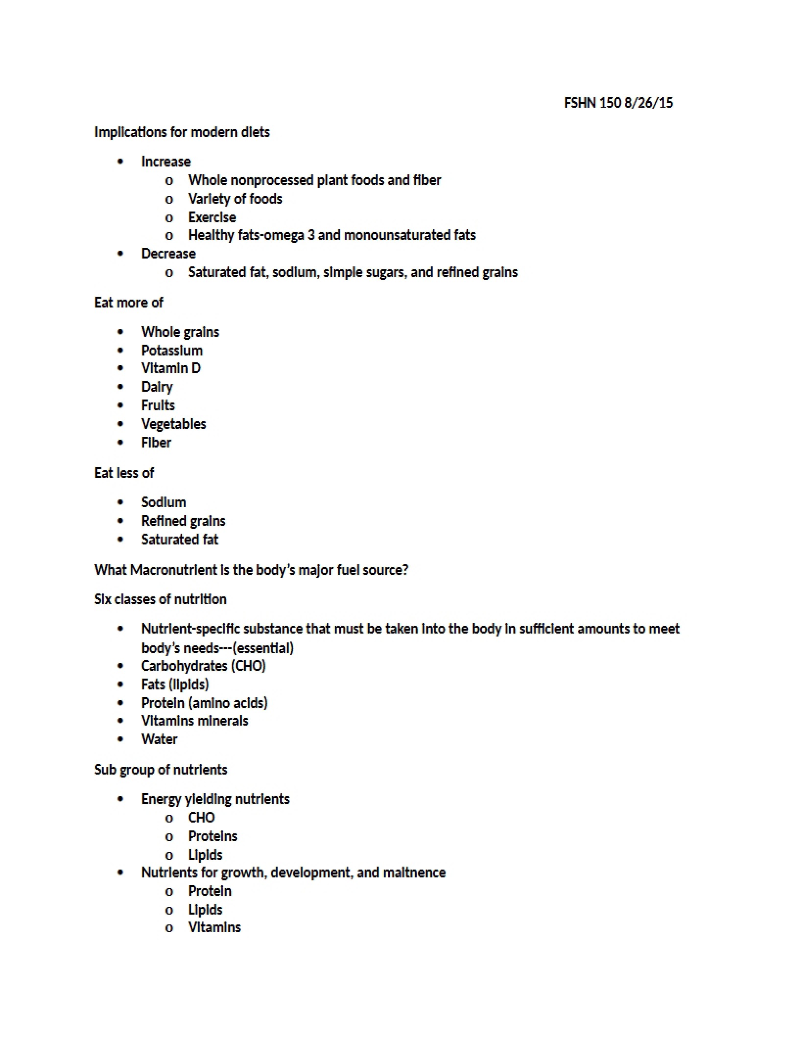 Nutrient Notes