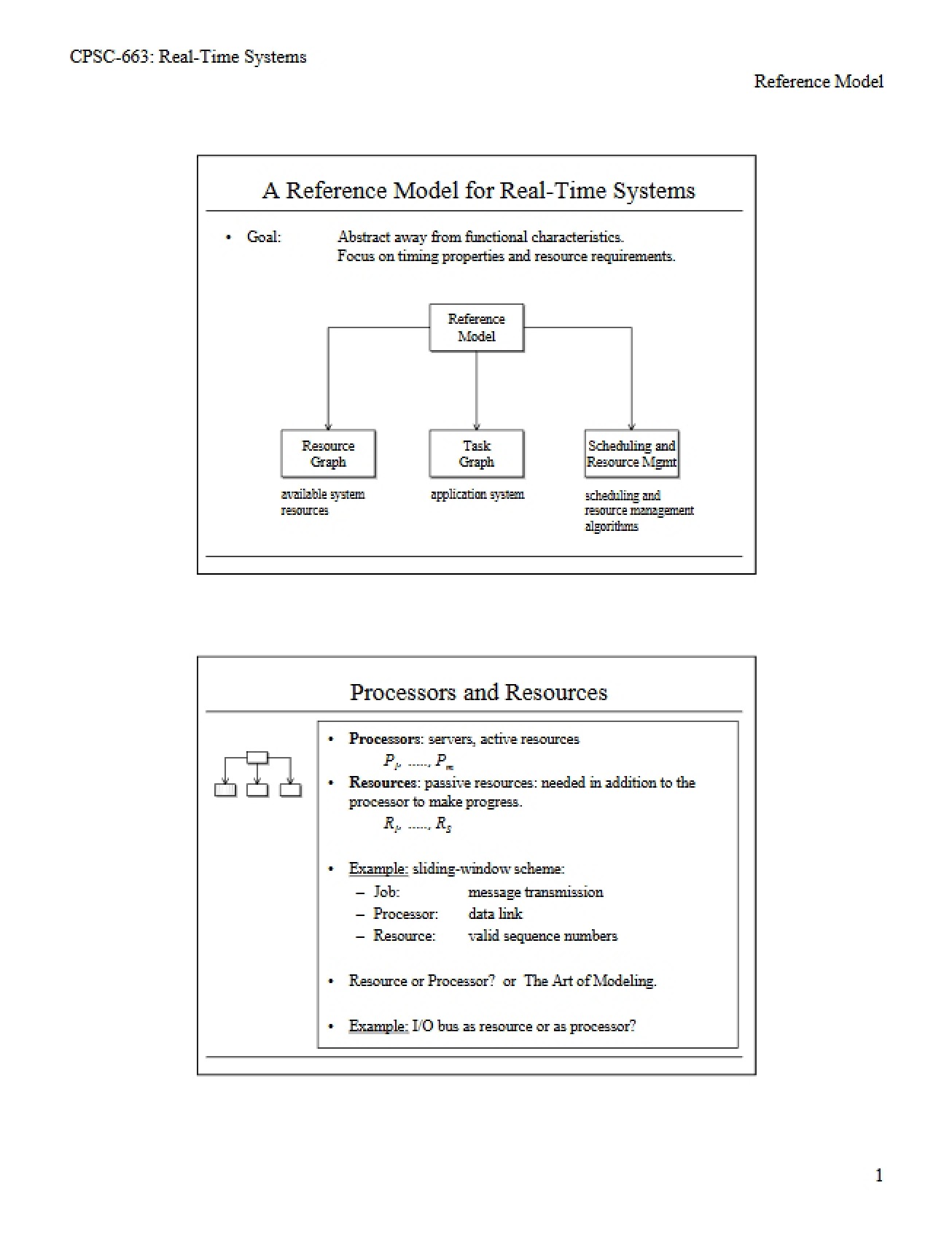 Reference Model for Real-Time Systems