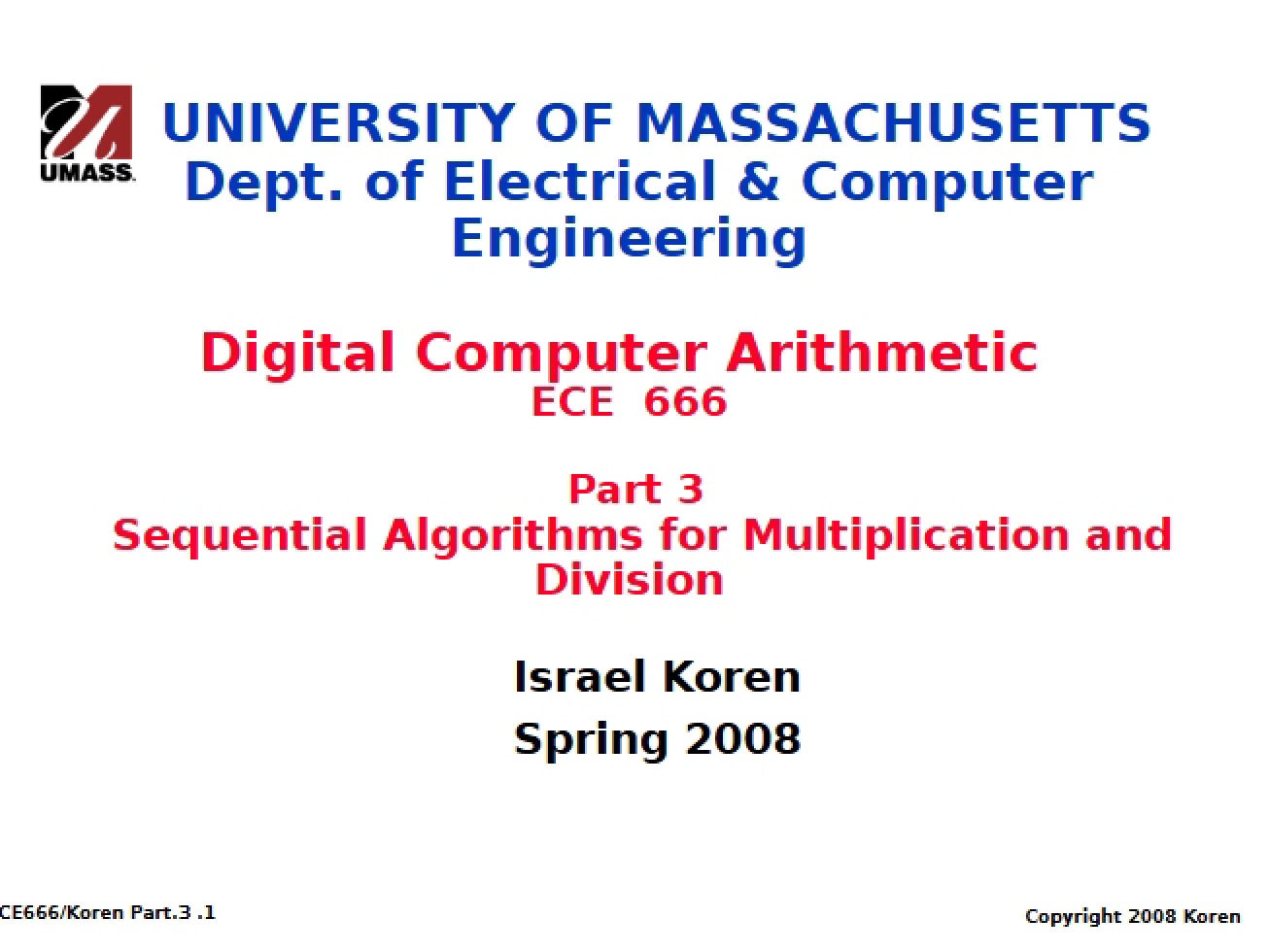 MultDiv Sequential Algorithms