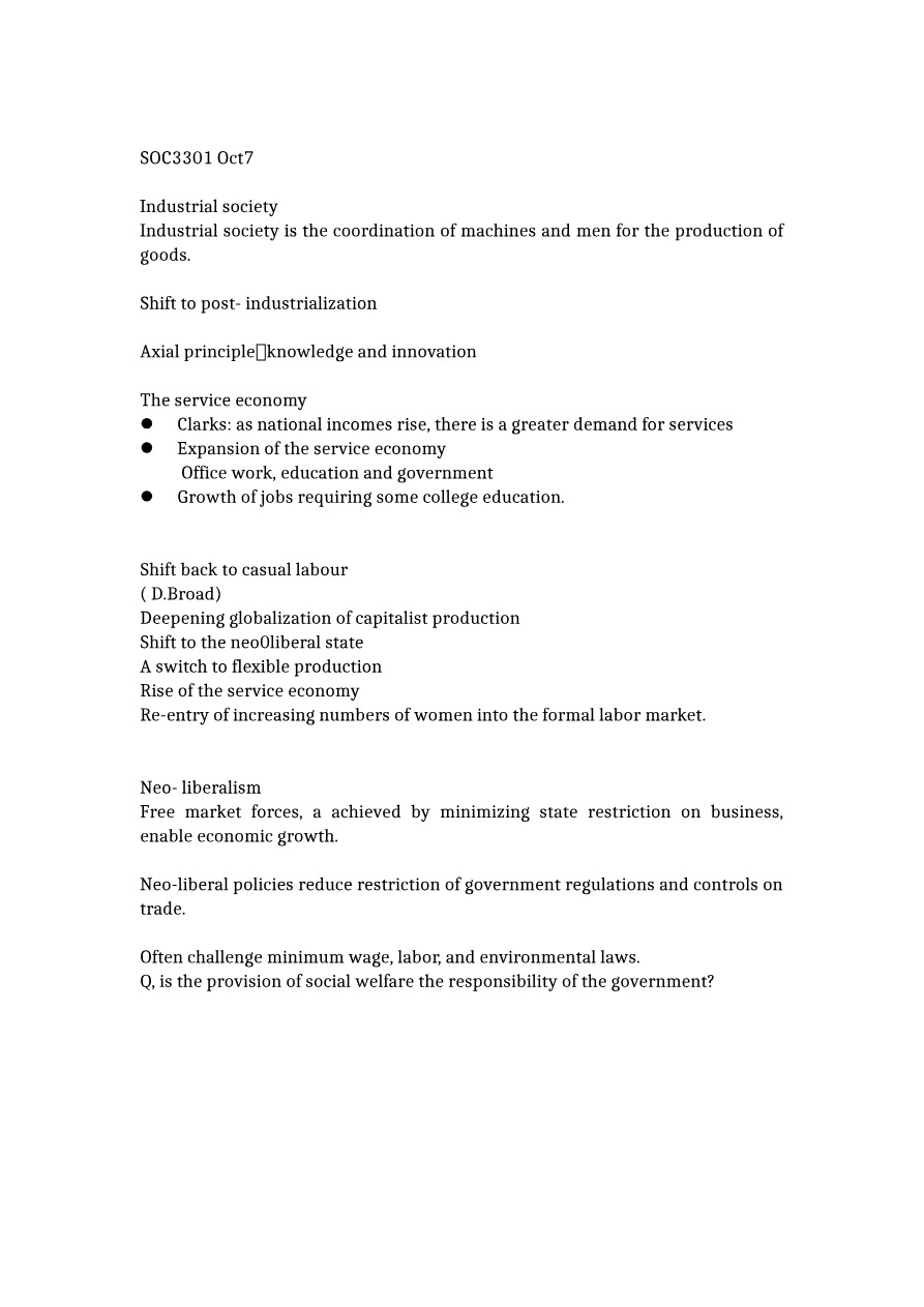 SOC3301 Oct 7 Lecture Notes