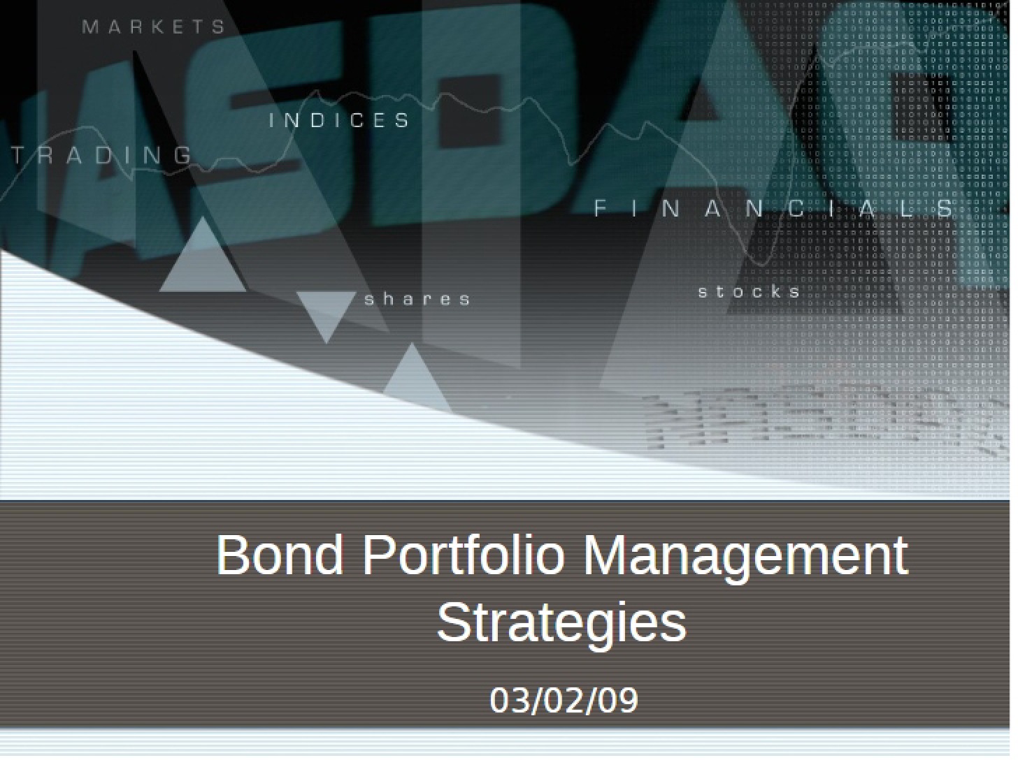 Strategies for Managing Bond Portfolios