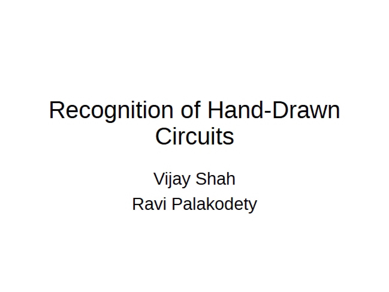 Hand-Drawn Circuit Recognition