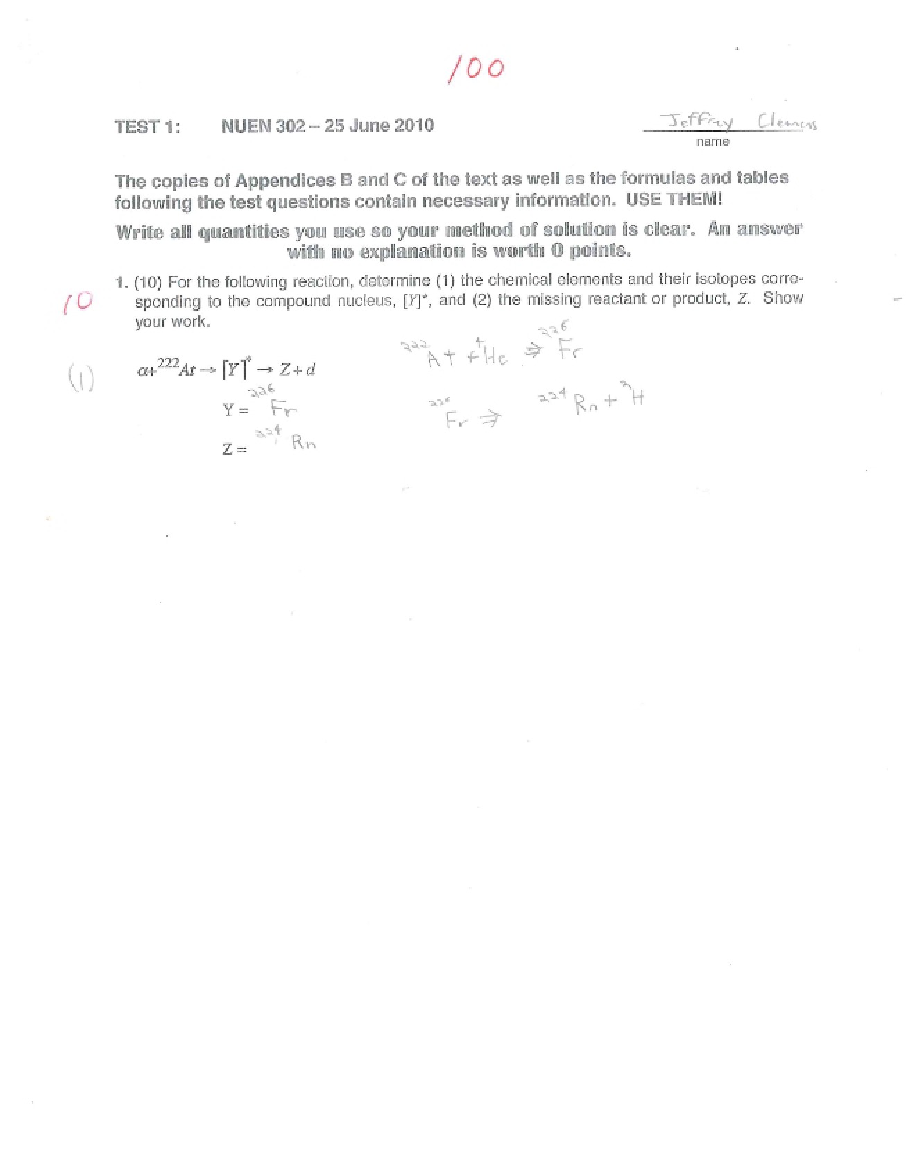 NUEN 302 Examinations