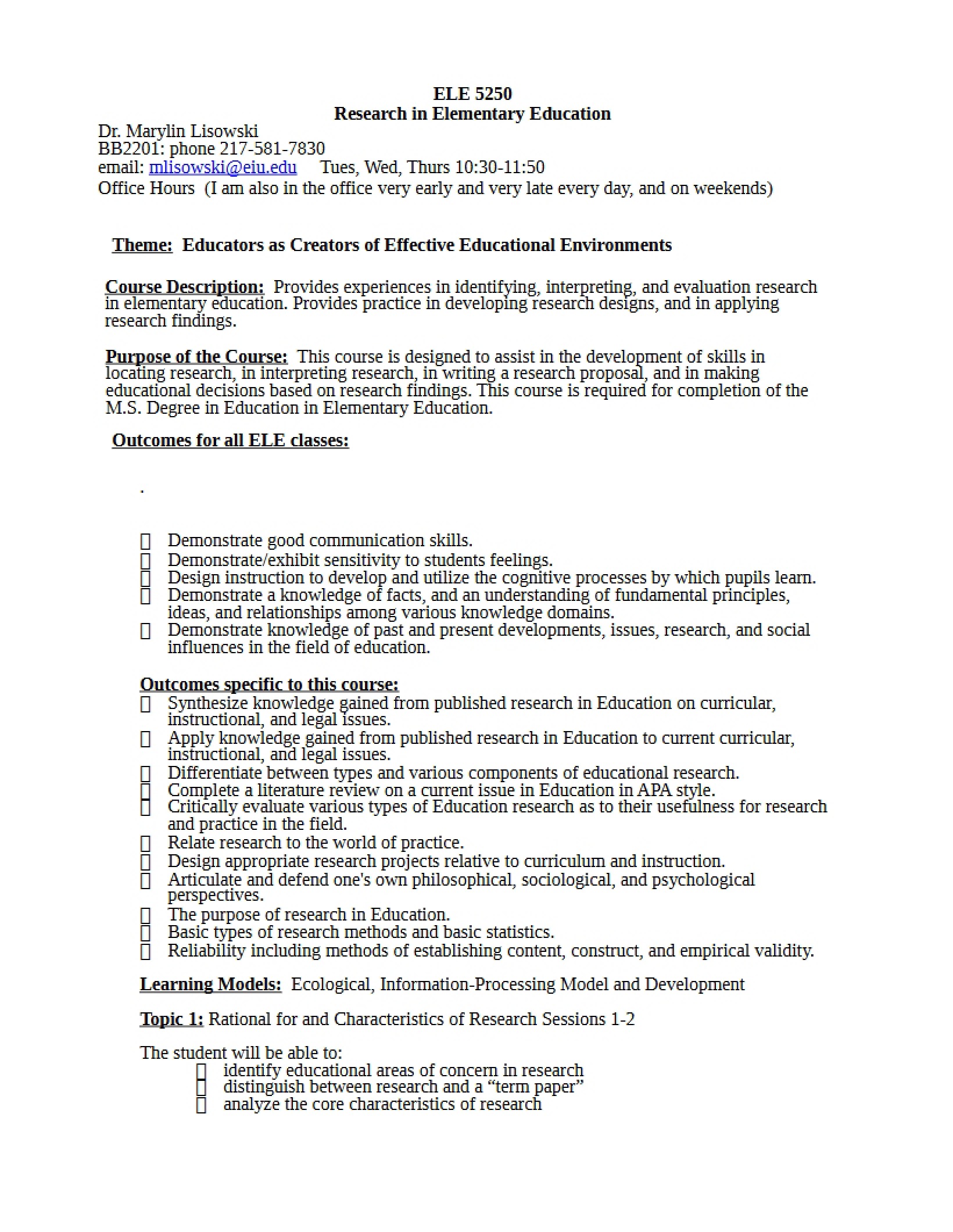 Syllabus - 4 Pages