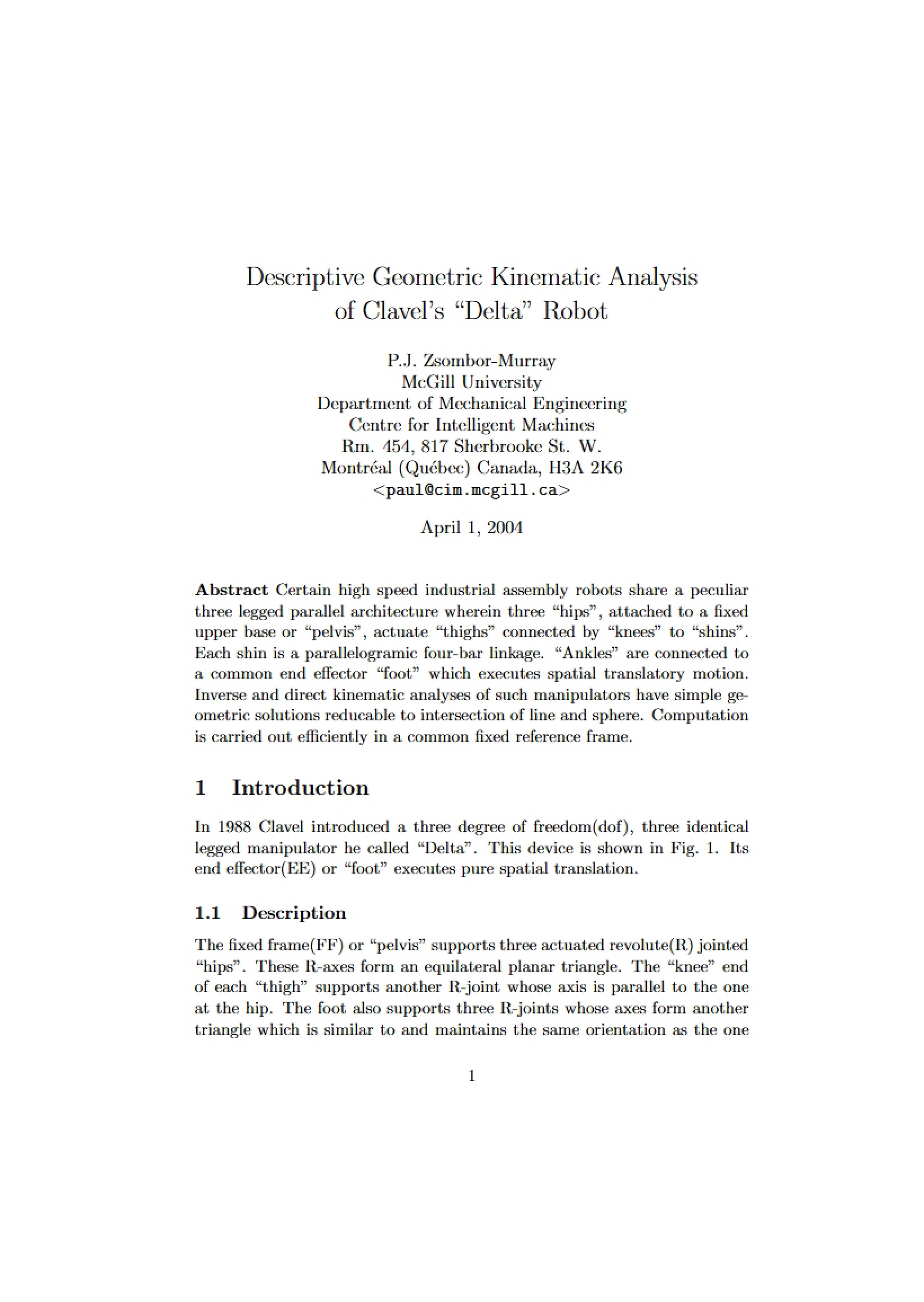 Kinematic Analysis via Descriptive Geometry