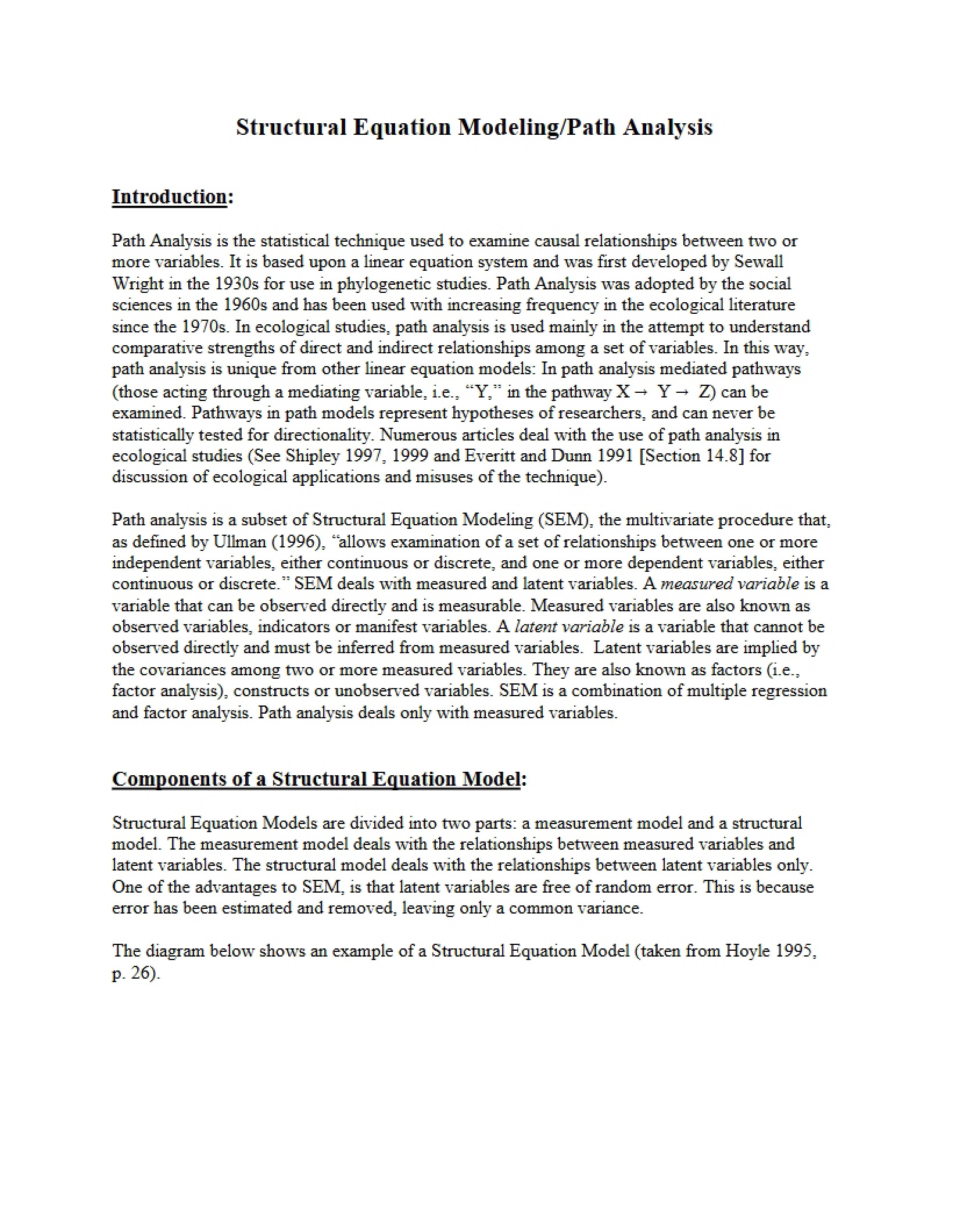 Path Analysis and Structural Equation Modeling