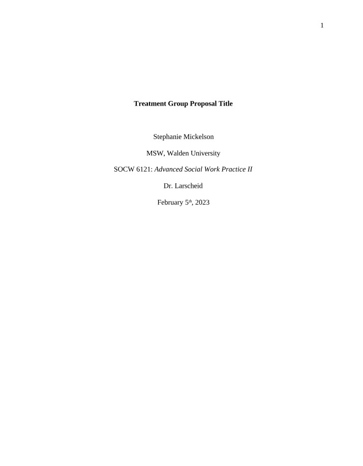 Treatment Group Proposal Part 1