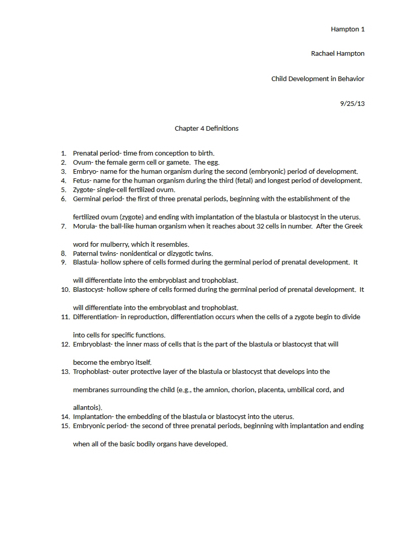 Definitions Chapter Four