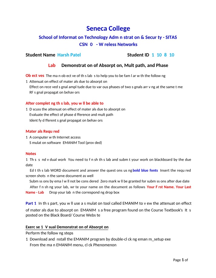 Lab 2 - Phase, Multipath, and Absorption Demonstration