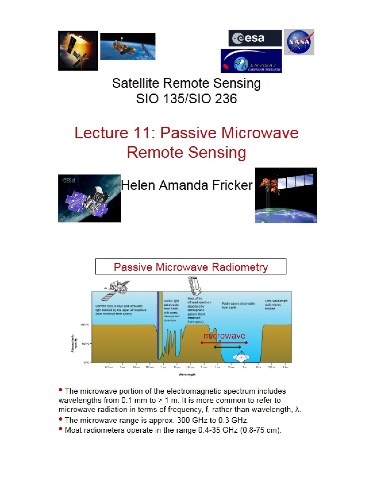 Remote Sensing via Passive Microwaves