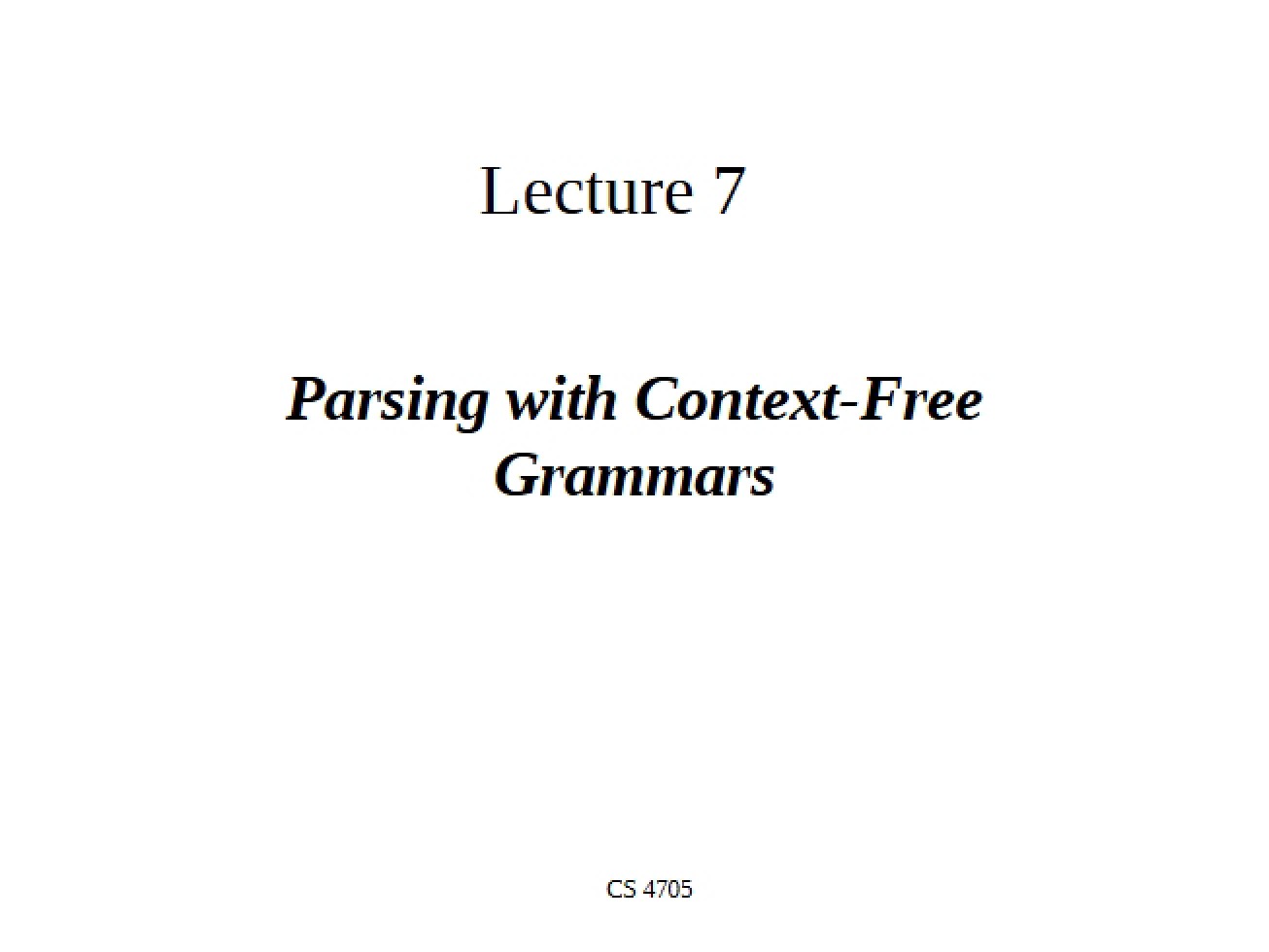 Context-Free Grammar Parsing