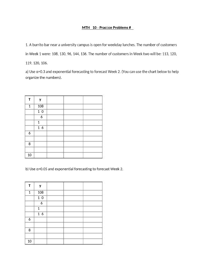Practice Problems 3 - MTH 710