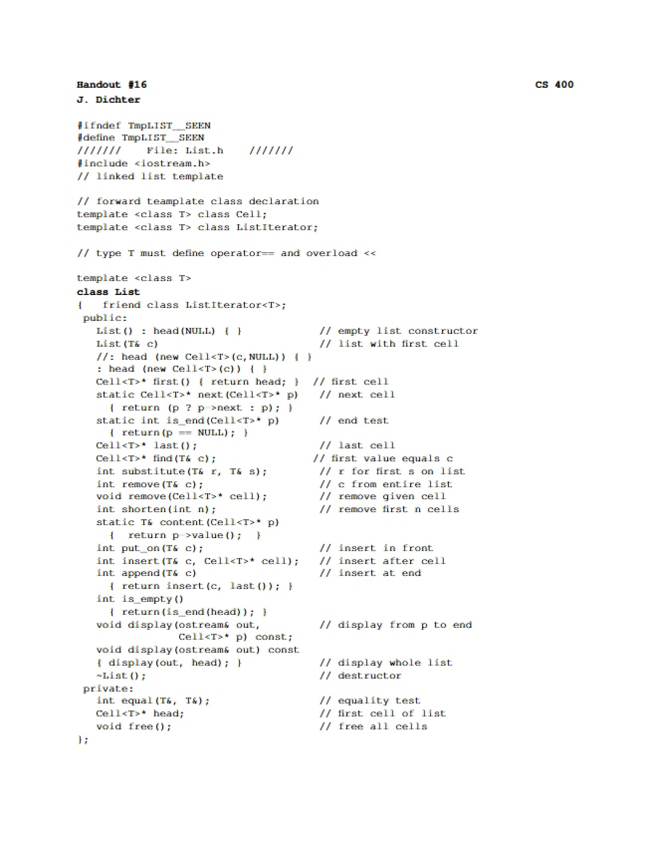 Object Oriented Programming Study Guide