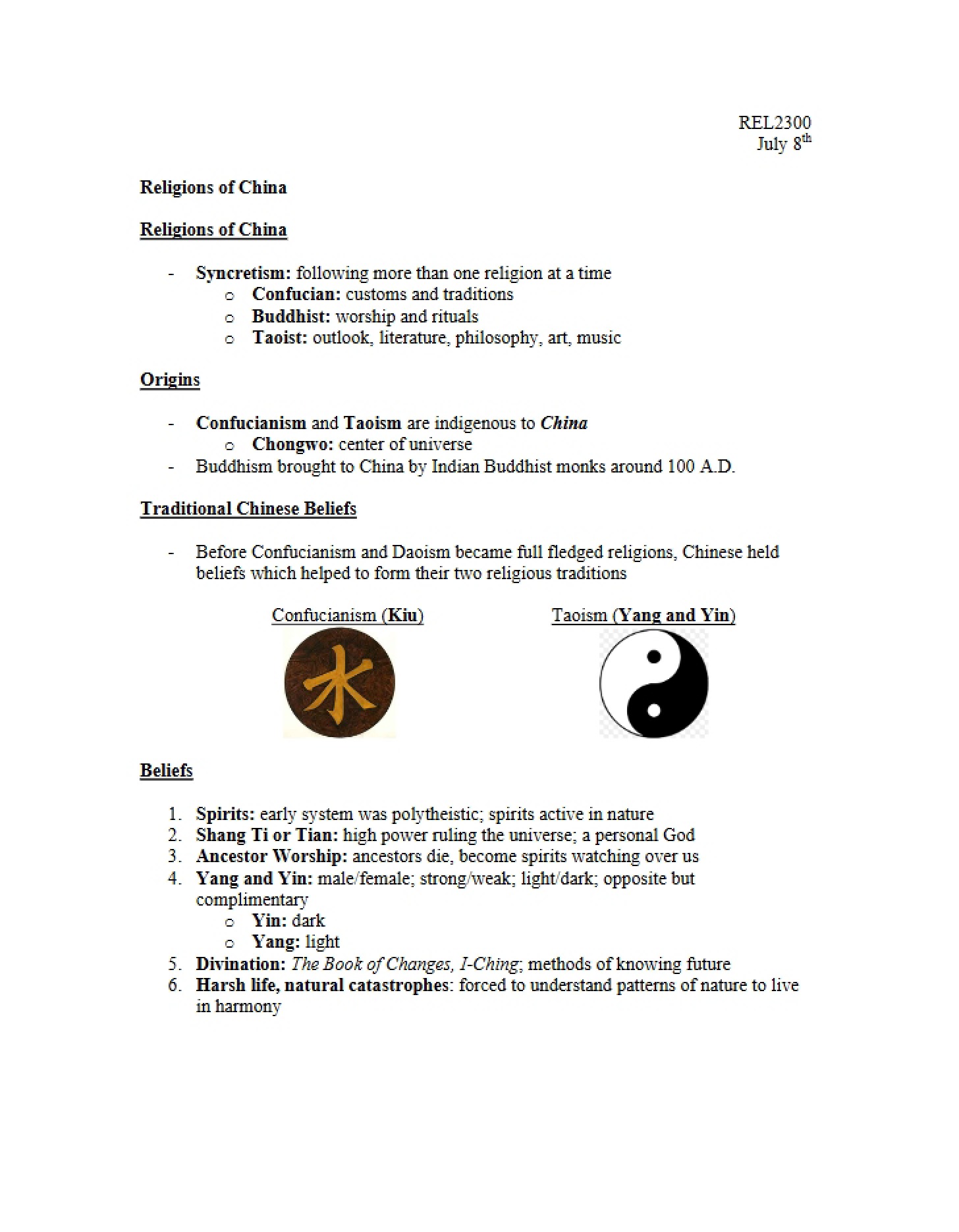 Religious Traditions of China