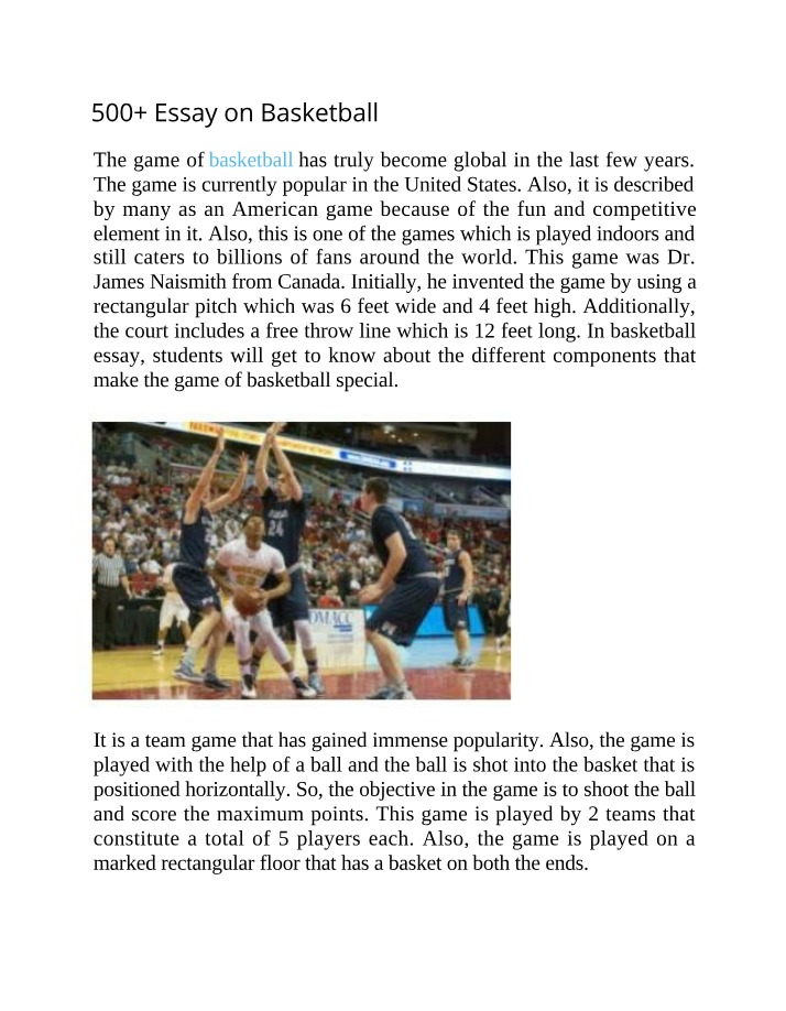 Essay About Basketball