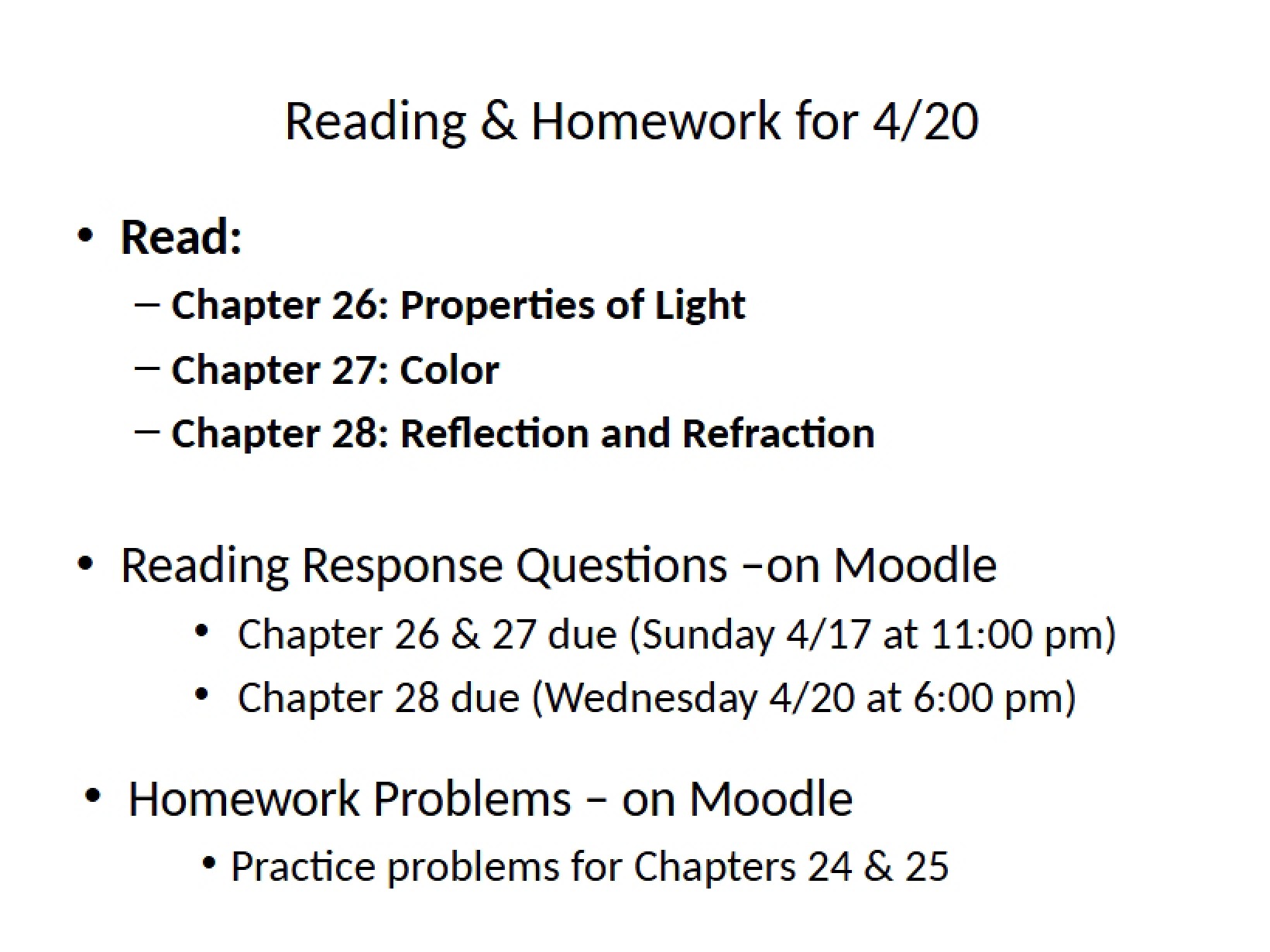 Lecture Eleven Chapters 23-24
