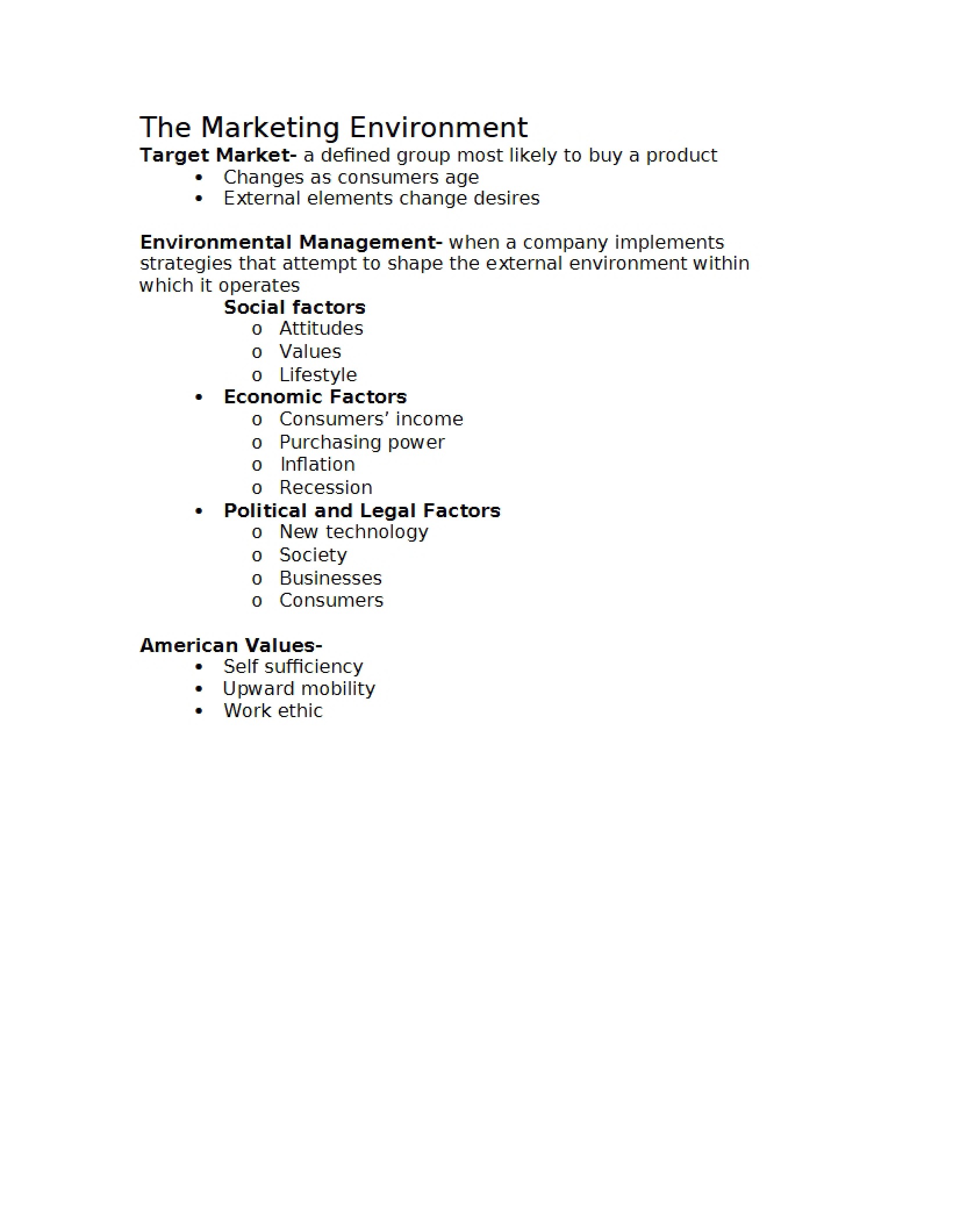 Marketing Environment Overview