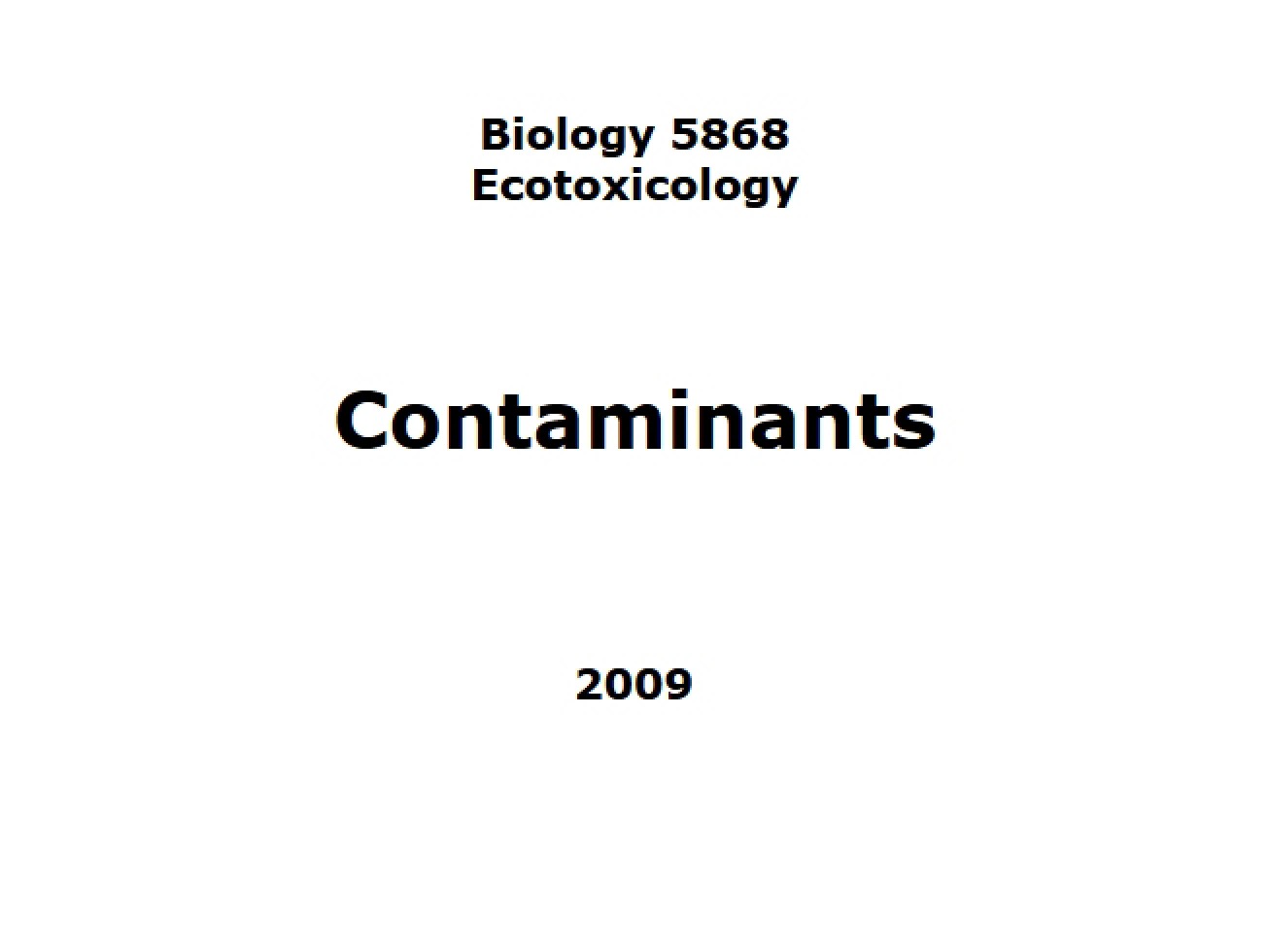 Environmental Contaminants