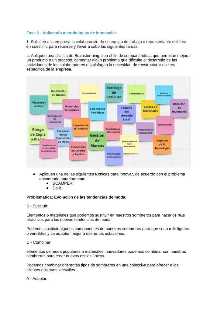 Innovation Methodologies - Brainstorming and SCAMPER