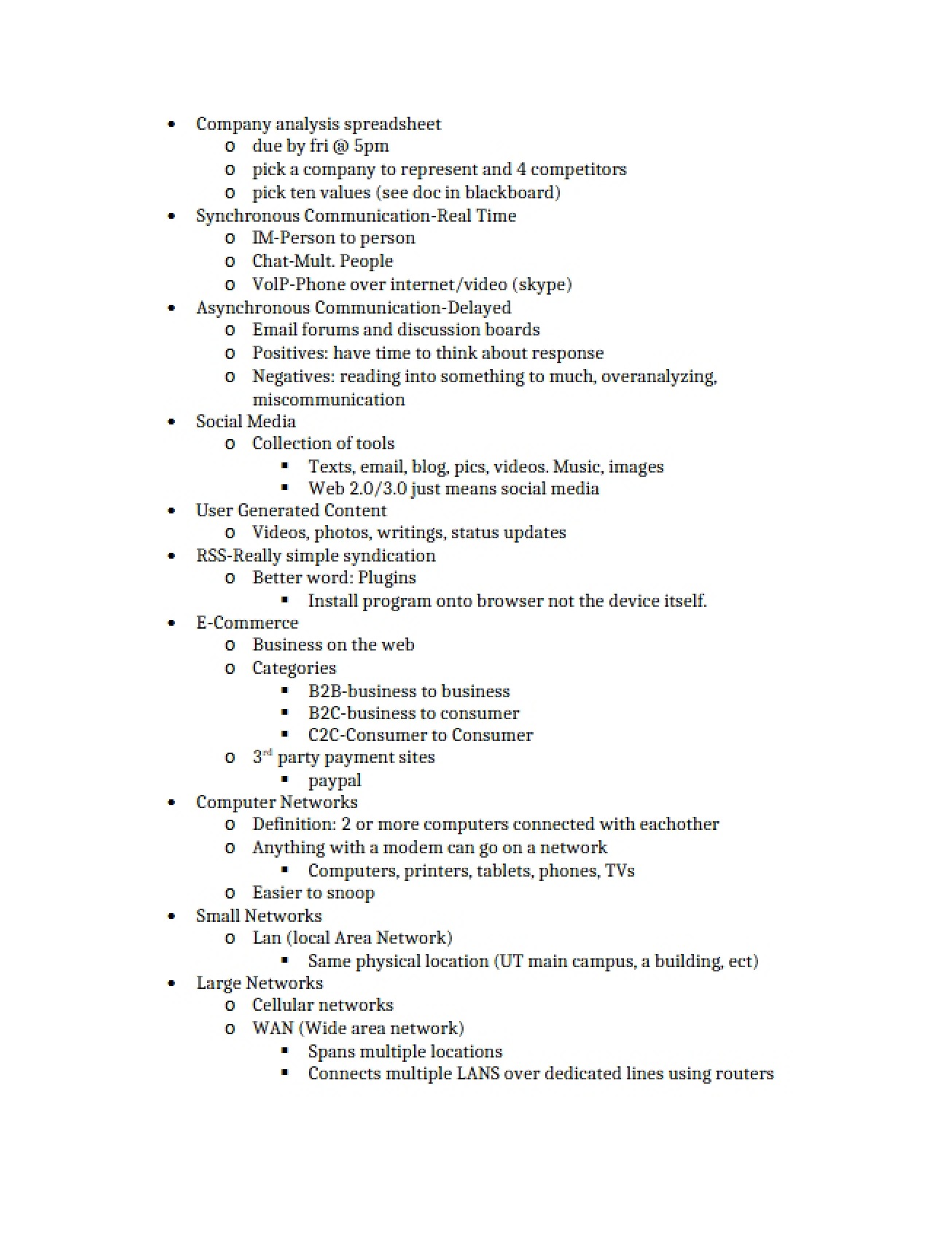 Business Computer App Notes