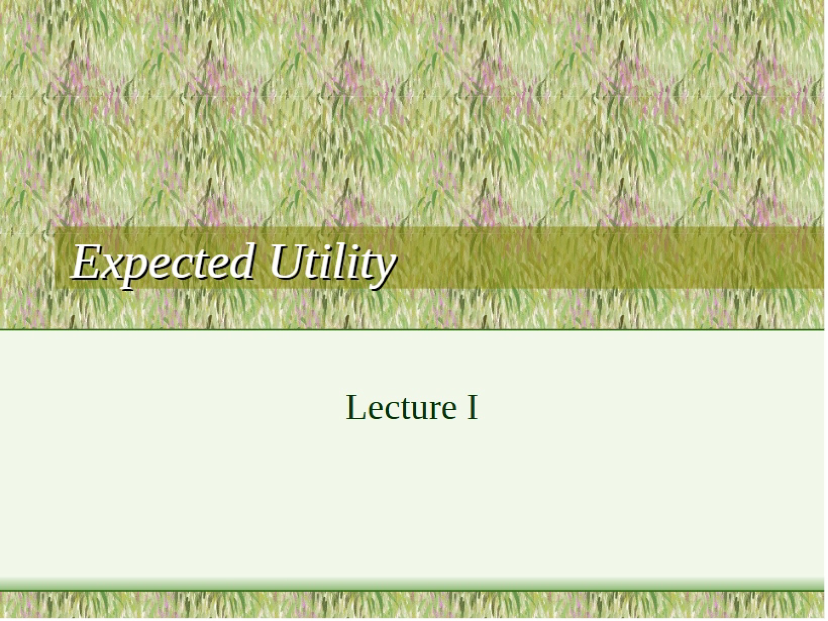 Expected Utility Concepts