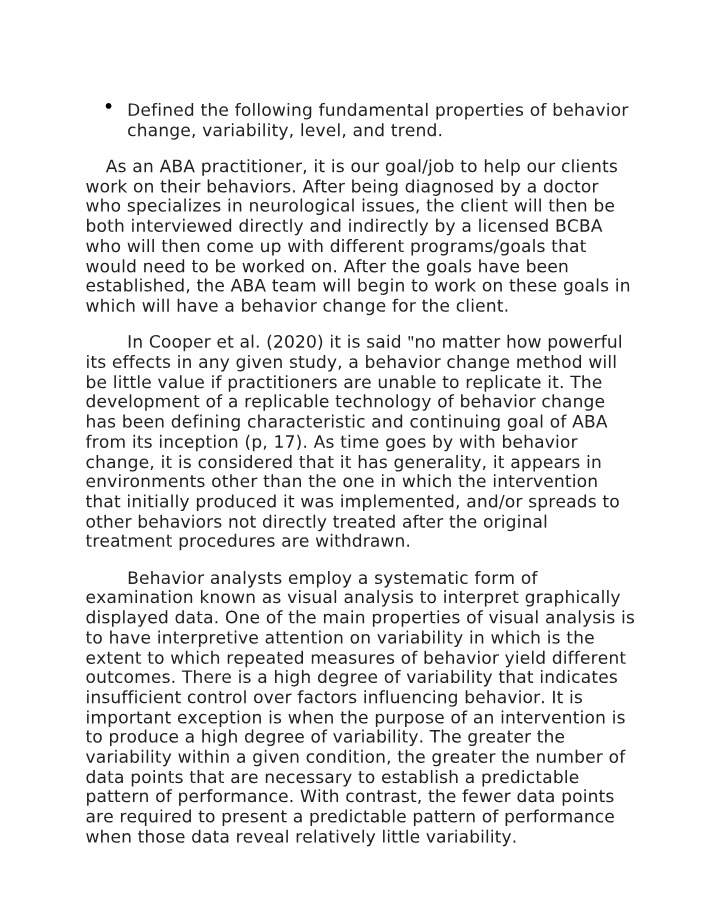 ABA Behavior Change - Fundamental Properties