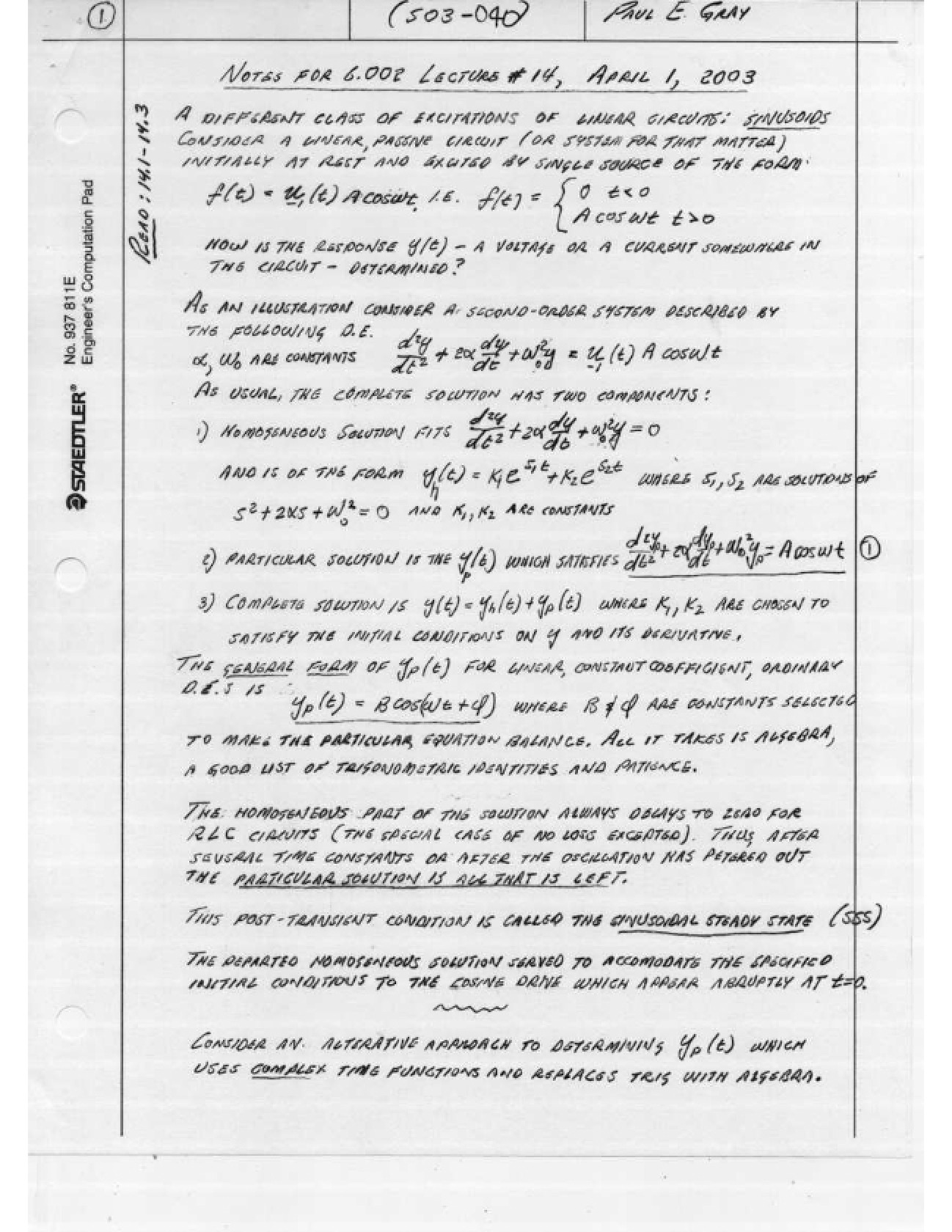 Circuits Lecture Series Notes