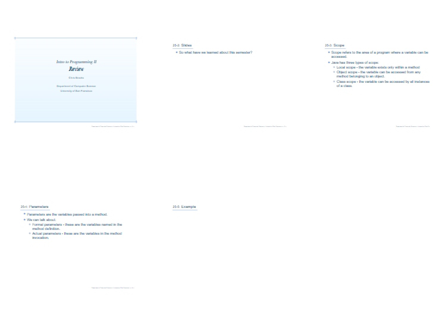 Programming 2 Introduction